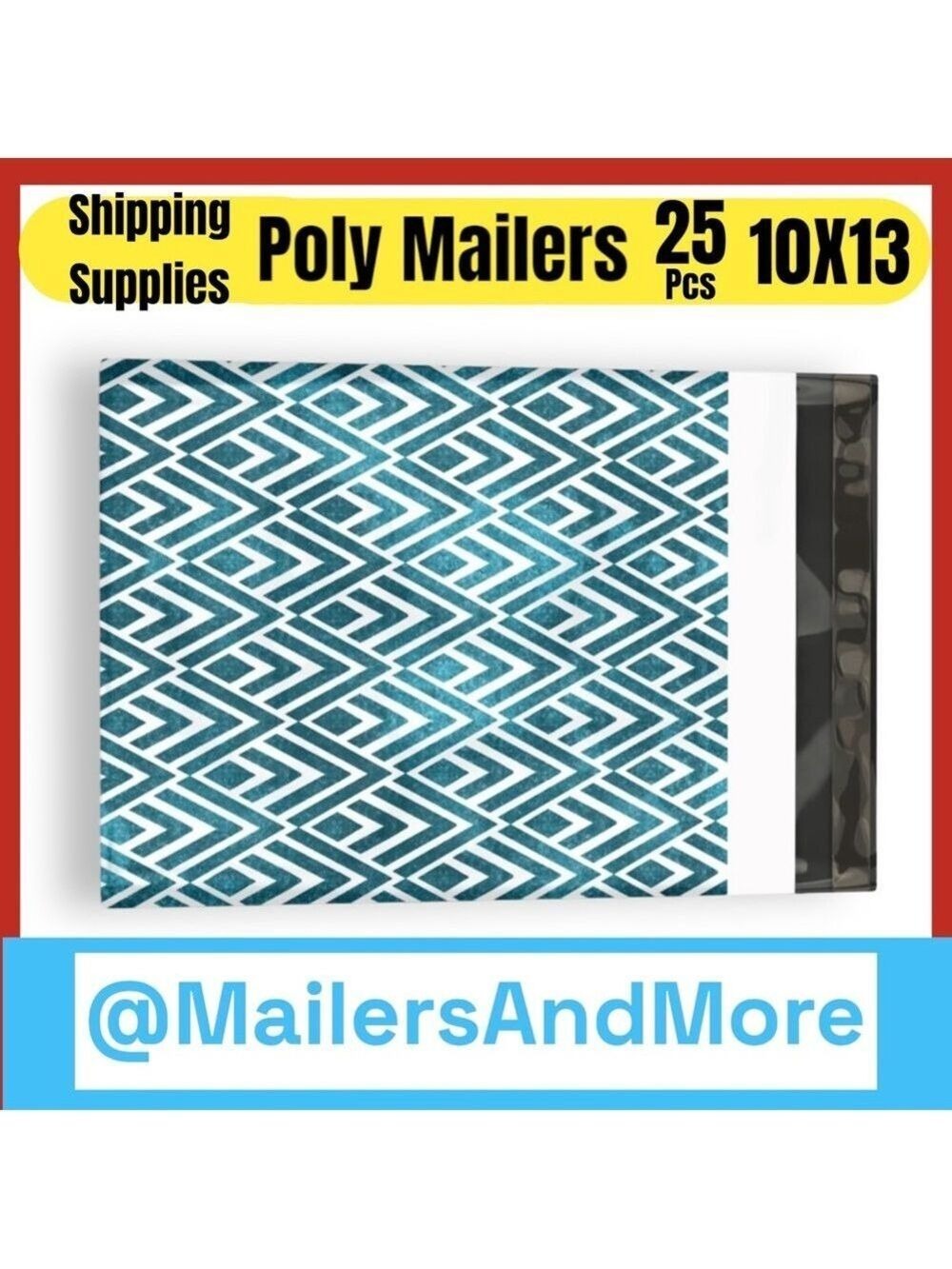 25 10X13 Poly Mailers, Geometric Chevron, Shipping Envelopes PRICE IS FIRM - Picture 5 of 8